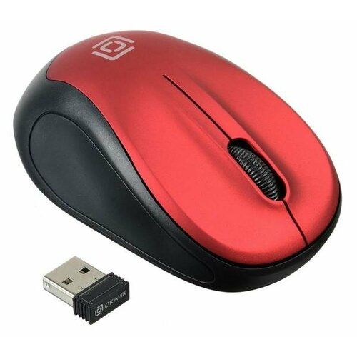 Мышь беспроводная Oklick 665MW чёрный красный USB беспроводная мышь oklick 665mw black blue