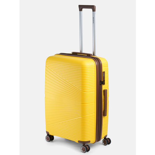 фото Чемодан mironpan, 78 л, размер m, коричневый, желтый