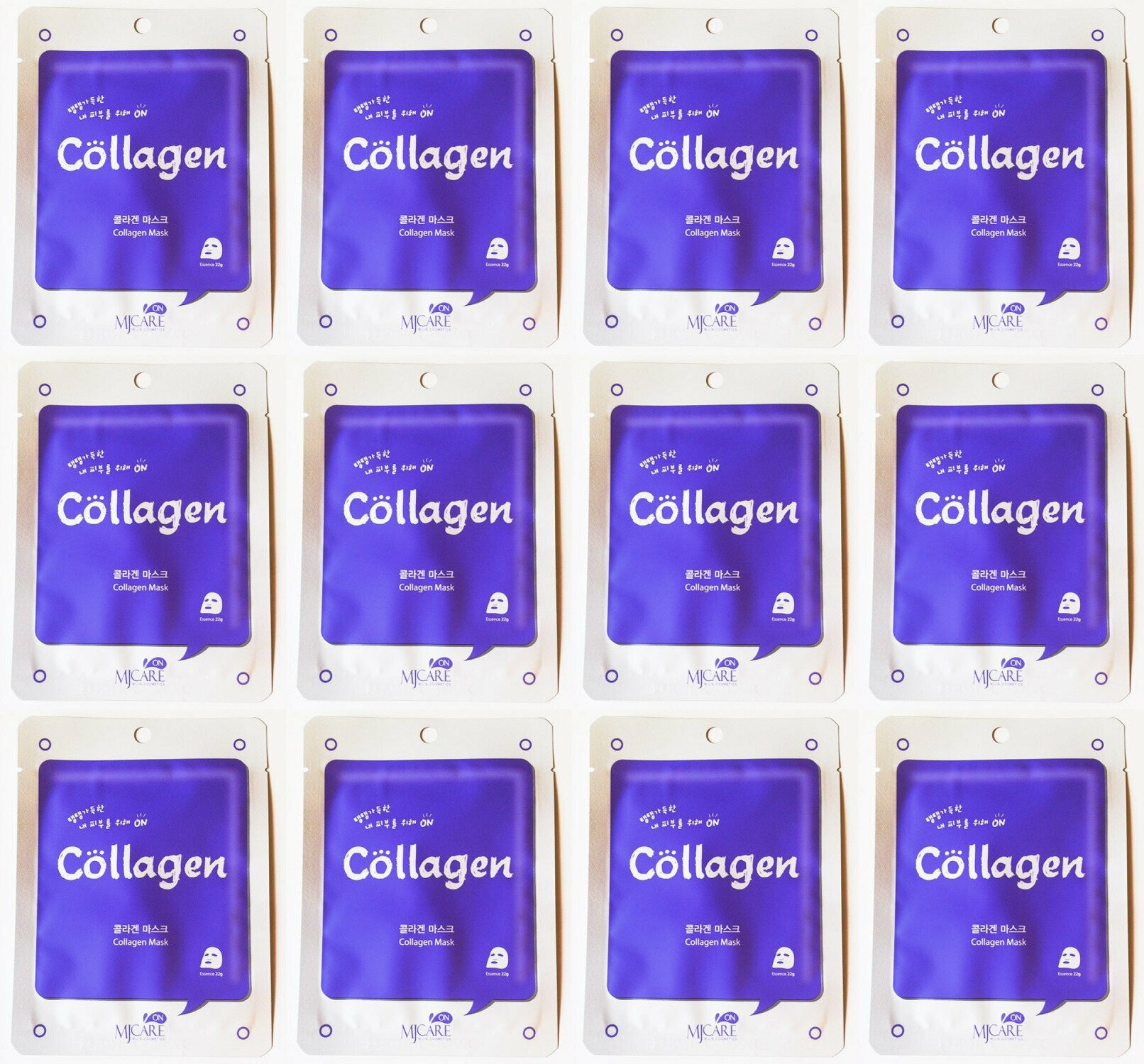 Маска тканевая для лица с коллагеном Mijin Cosmetics MJ on Collagen mask pack 22 г - фото №1
