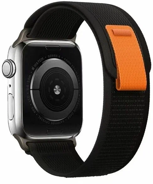 Нейлоновый тканевый ремешок "Trail Loop" для Apple Watch Series 1-8 и Ultra - 42/44/45/49 мм (эпл вотч) черный