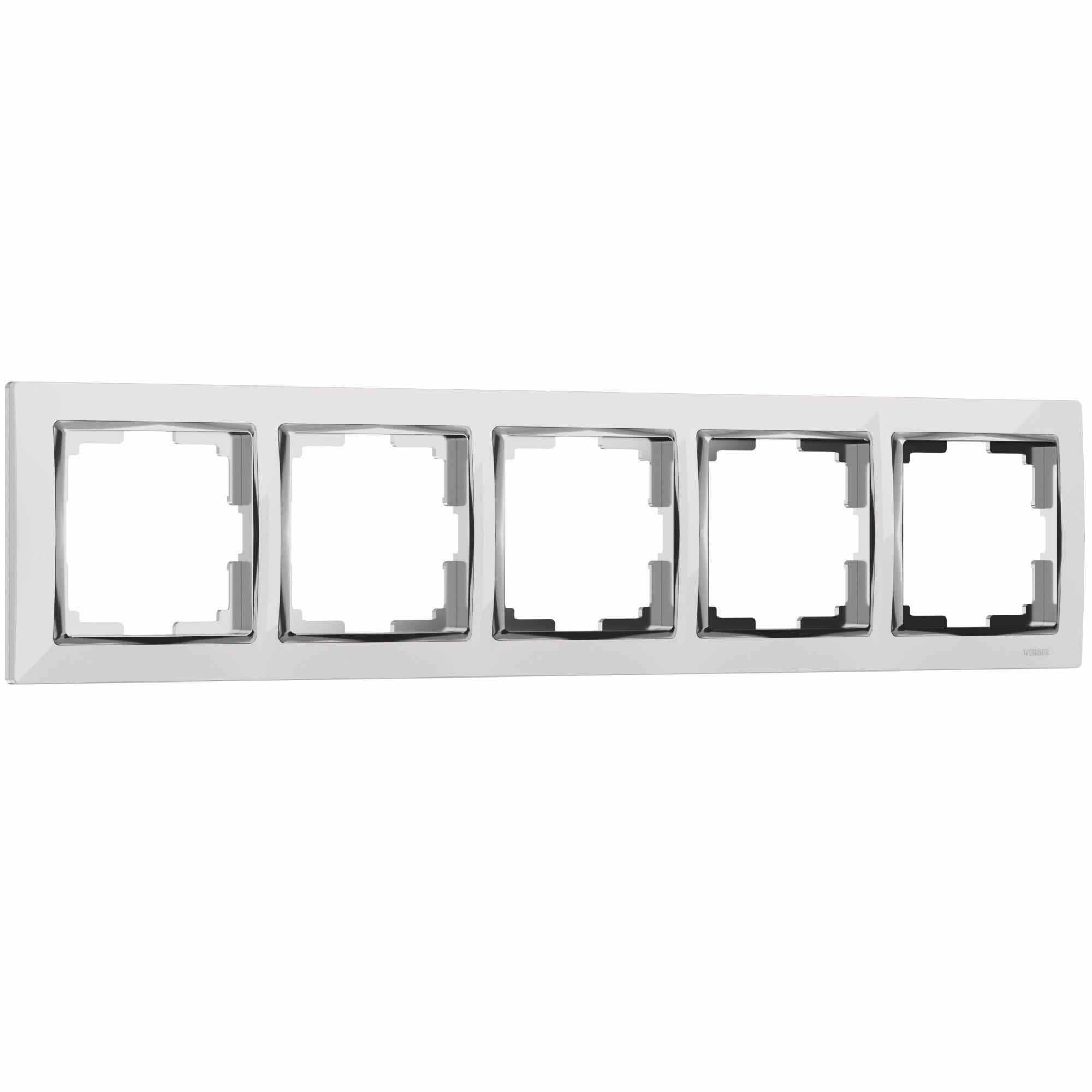 Werkel Snabb WL03-Frame-05-white/W0051901 (белый, хром) Рамка на 5 постов