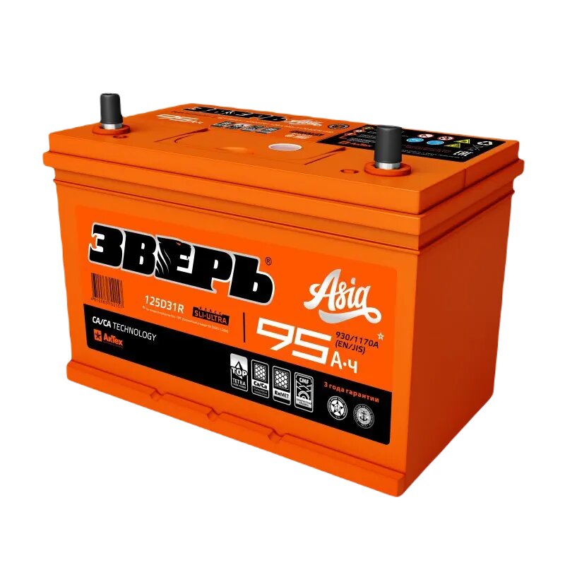 Аккумулятор зверь ZVKA 95-3-R 95Ач 940А