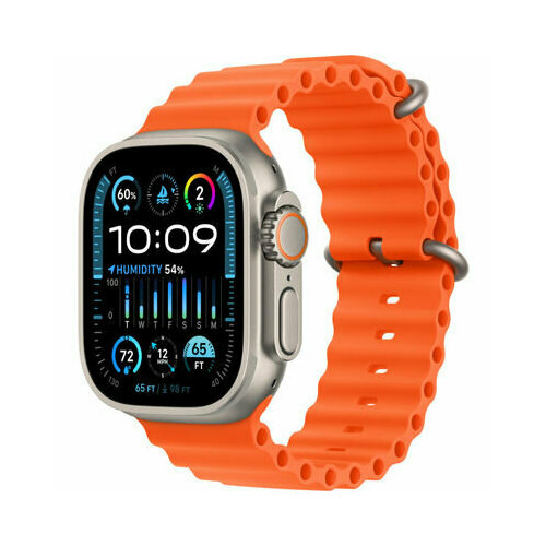 Смарт-часы Apple Watch Ultra 2 49 mm Titanium Case Ocean Band Orange 9500000₽