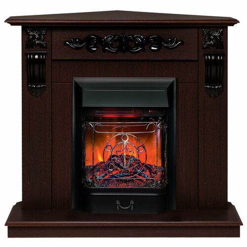 Электрокамин RealFlame DOMINICA CORNER STD/EUG DN-F817 с очагом Majestic Lux Black (пульт) каминокомплект realflame ottawa std eug dn majestic bl