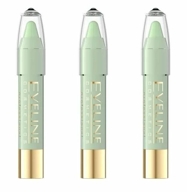 Eveline Cosmetics Корректирующий карандаш Art Professional Make-up Тон 4 Green, 3 шт