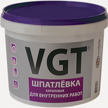 Изображение товара Шпатлевка Финишная VGT 18кг Акриловая для Внутренних Работ до 7мм / ВГТ.*