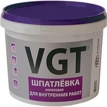 Шпатлевка Финишная VGT 18кг Акриловая для Внутренних Работ до 7мм / ВГТ.