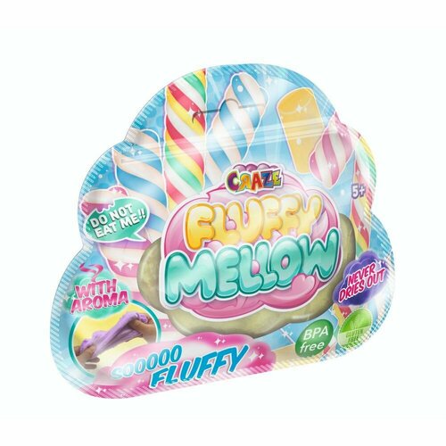 Слайм CRAZE Fluffy Mellow супер-мягкий ароматизированный, голубой, 10 г