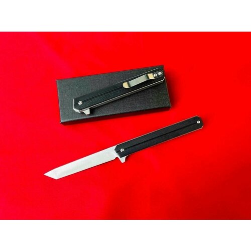Нож складной флиппер Five Pro Москит tanto сталь D2, черный складной нож five pro флиппер urban tanto сталь d2