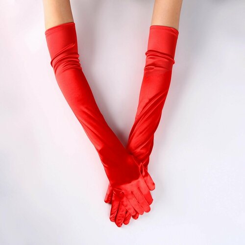 фото Карнавальный аксессуар-перчатки 55 см, цвет красный ma.brand