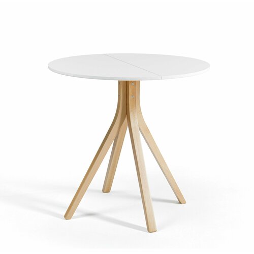 Стол кухонный, 90 см, Krastol, круглый раздвижной ТЭГ, Сканди