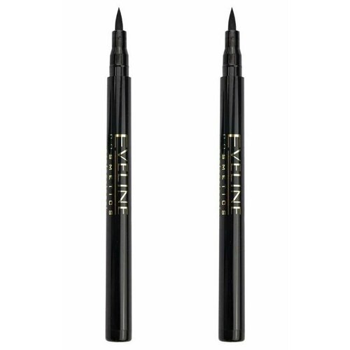 Eveline Cosmetics Подводка-маркер Art Professional Make-up, водостойкая, Цвет Deep Black, 2 шт водостойкая подводка фломастер для глаз eveline art prof make up 4 мл