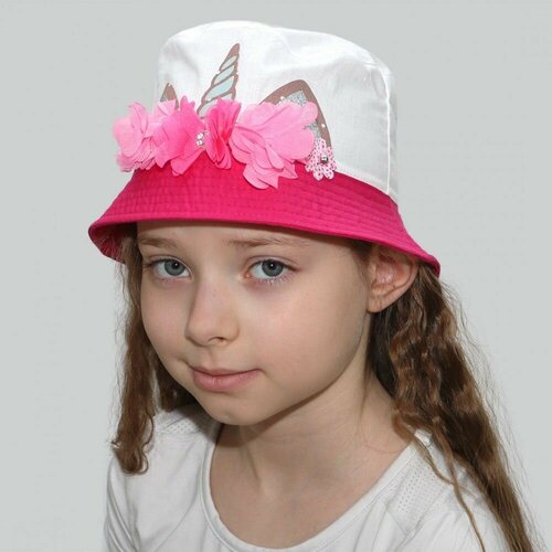 Панама MarSel, размер 48-50, фуксия панама детская летняя хлопковая для мальчиков и девочек шляпа от солнца пляжная шапка для малышей