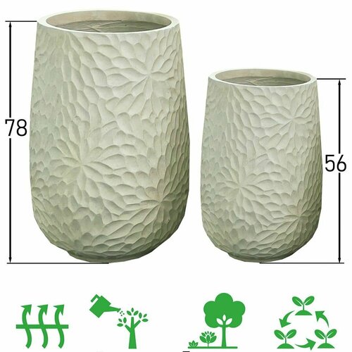 Горшок большой для цветов бежевый - 78 см (глина)