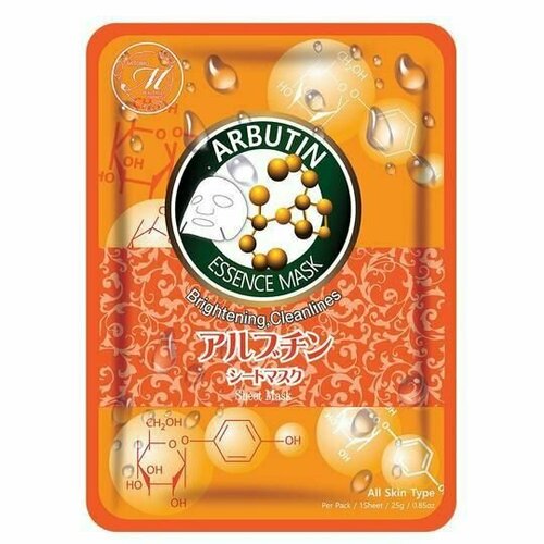 Осветляющая тканевая маска для лица с арбутином MITOMO 