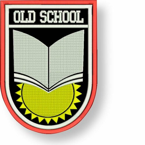 Шеврон OLD SCHOOL на липучке, нашивка на одежду 6,5*9 см, цвет 02. Патч с вышивкой Shevronpogon, Россия