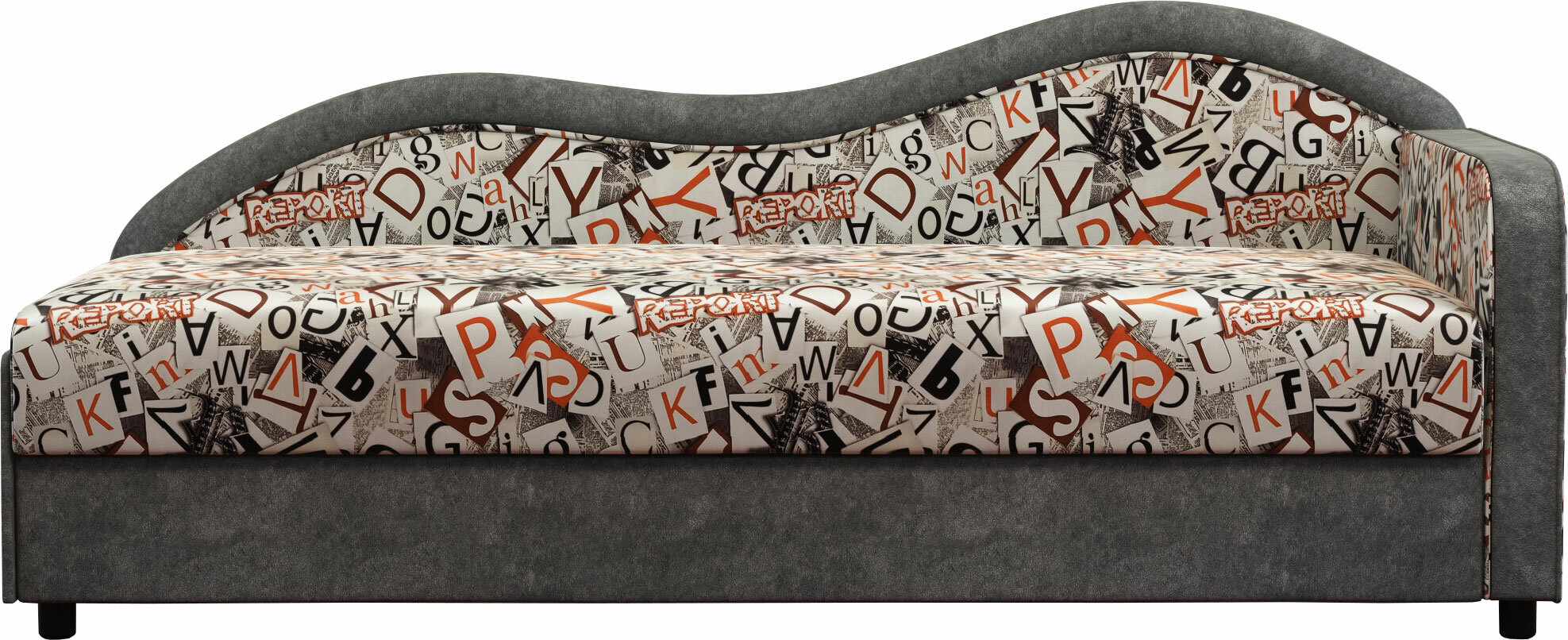 фото Диван тахта МебелПром Юлия Люкс У51 флок серый