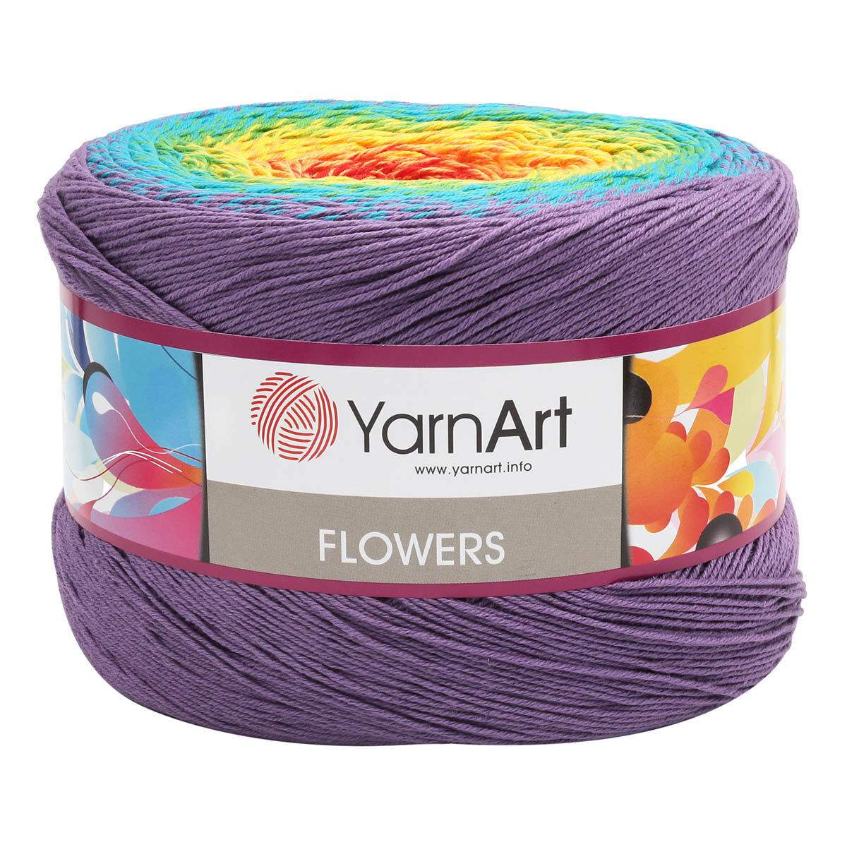 Пряжа для вязания YarnArt 'Flowers' 250гр 1000м (55% хлопок, 45% полиакрил) (277 секционный), 2 мотка