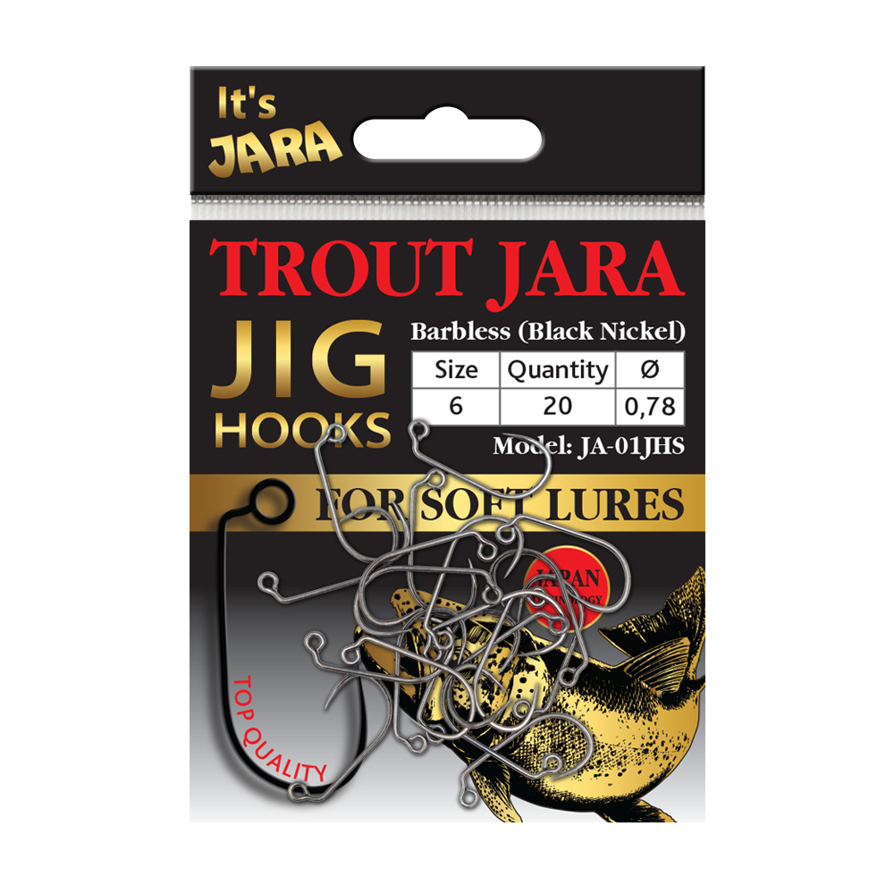 Крючки одинарные Trout Jara Jig Hooks 6. (20 шт. в упаковке)