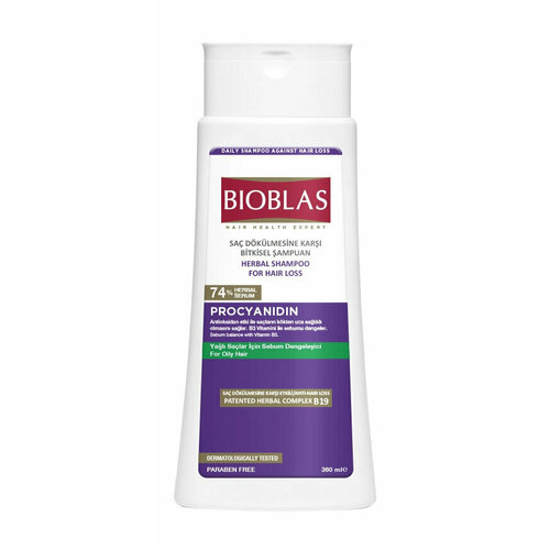 Шампунь против выпадения для жирных волос с процианидином Bioblas Procyanidin Herbal Shampoo for Hair Loss