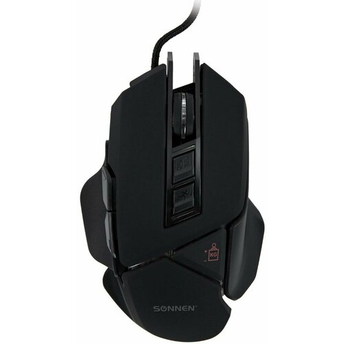 Мышь проводная игровая Sonnen Q107 6400dpi LED-подсветка черная х2 391700₽