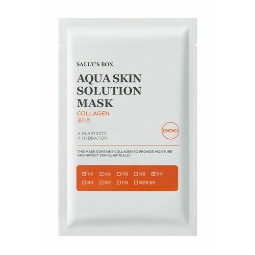 Тканевая маска для лица с коллагеном Sally s Box Aqua Skin Solution Mask Collagen тканевая маска для сияния кожи витамин с sally s box aqua skin solution mask vita c 1 шт