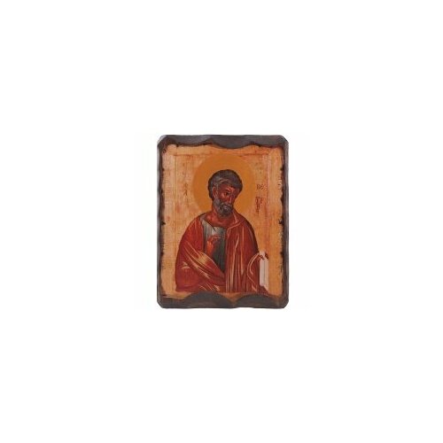 медальон хризма древнехристианская символика Икона печать на дереве 13х17 Апостол Петр #163577