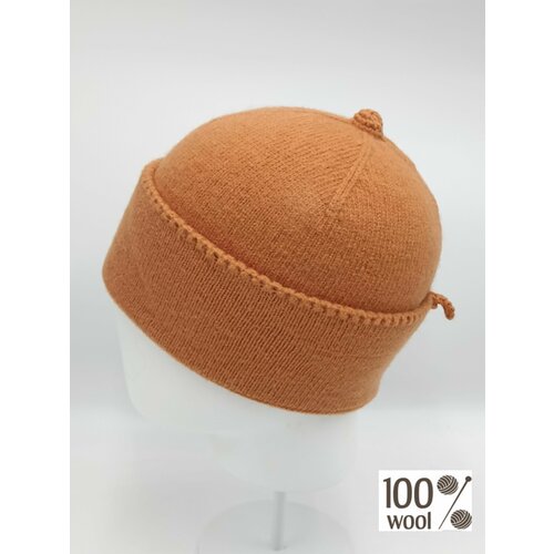 фото Шапка бини , размер 56, оранжевый «tri снегиря»