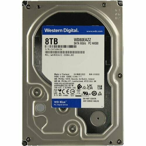 Жесткий диск Western digital Blue 8 Тб WD80EAZZ 1415600₽
