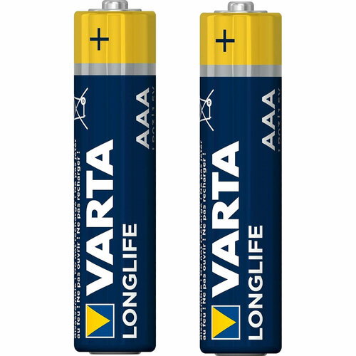 Батарейка Varta LONGLIFE LR03 AAA BL2 Alkaline 1.5V (4103) (2/20/100) Varta LONGLIFE LR03 AAA (04103101412) батарейка aaa lr03 1 5v блистер 4шт цена за 1шт alkaline longlife vrt lr03l 4 бл varta