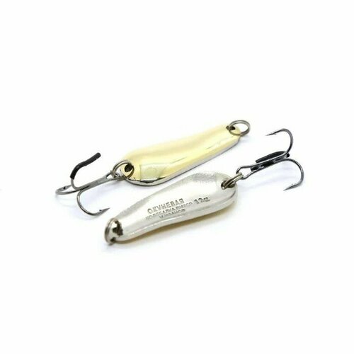 фото Блесна питерская колеблющаяся "окуневая", цвет жёлто-белый, 12 г (комплект из 3 шт) колебалка - питер
