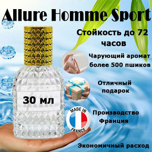 Масляные духи Allure Homme Sport, мужской аромат, 30 мл.