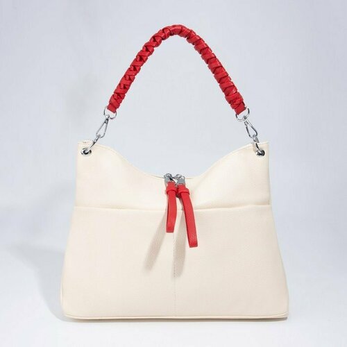 фото Сумка торба , бежевый, красный нет бренда