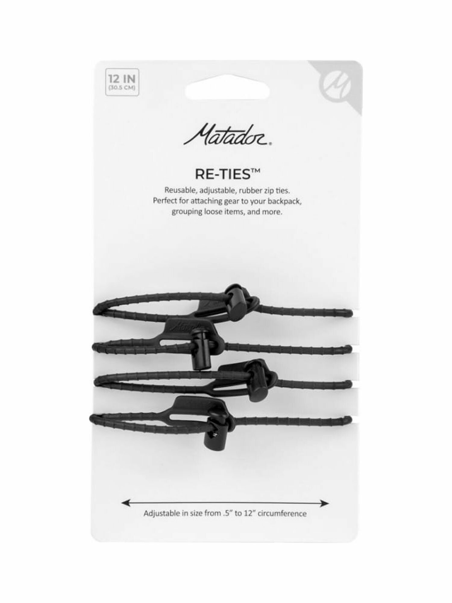 Стяжка Matador Многоразовая Re-Ties (4 штуки) Black