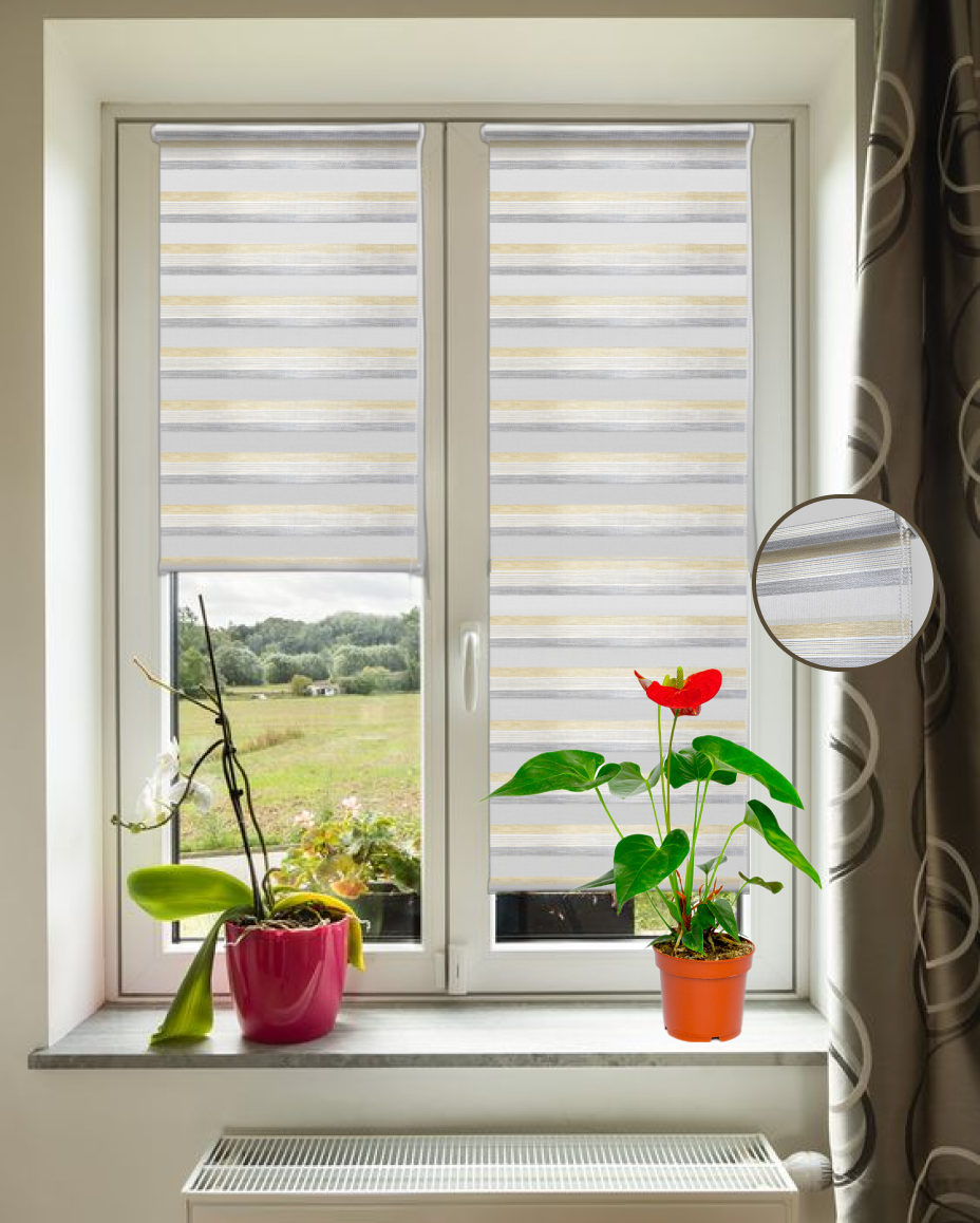 фото Рулонная штора день ночь 80 на 160 см