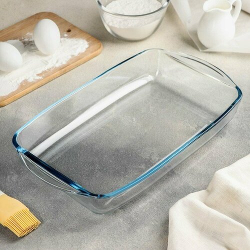 Форма для выпечки и запекания из жаропрочного стекла Borcam, 2 л (комплект из 3 шт) бесцветный, прозрачный