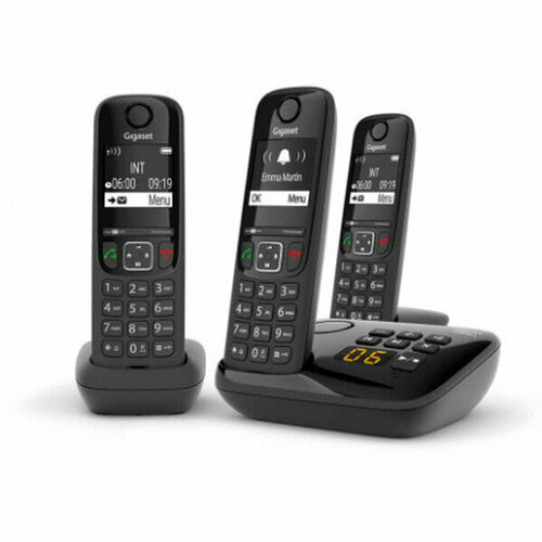 Р/Телефон Dect Gigaset AS690A Trio RUS черный (труб. в компл:3шт) автооветчик АОН