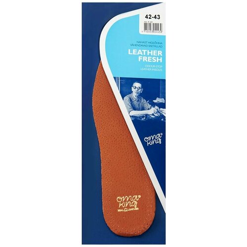 Стельки OmaKing Leather Fresh влагопоглощающие из кожи р.42-43