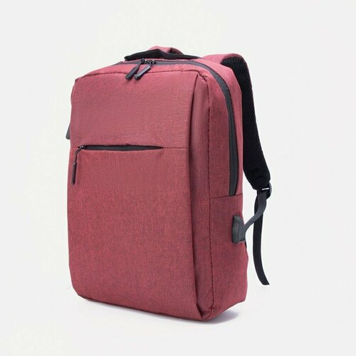 Рюкзак молодёжный из текстиля на молнии, 3 кармана, с USB, цвет красный (комплект из 2 шт) кроссовки f7146 11 красный 39