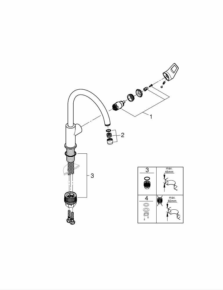 Смеситель для кухни Grohe BauLoop 31368001 хром