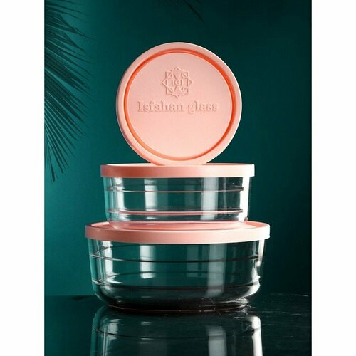 Набор контейнеров Дена 1500800400 мл стекло Иран комплект из 3 шт 3155₽