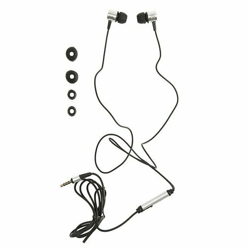 Наушники BLAST BAH-291 вакуумные микрофон 103 дБ 32 Ом 35 мм 12 м цвет хром комплект из 5 шт 1673₽