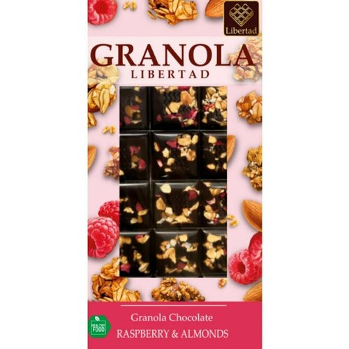 Шоколад Granola Libertad горький 70% с гранолой, малиной и миндалем 80г