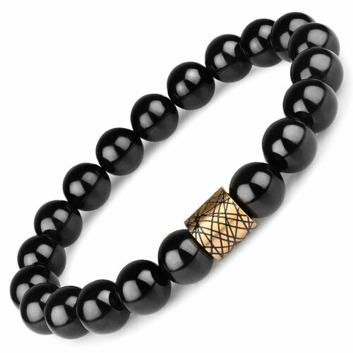 фото Браслет everiot, агат, размер 20 см, черный