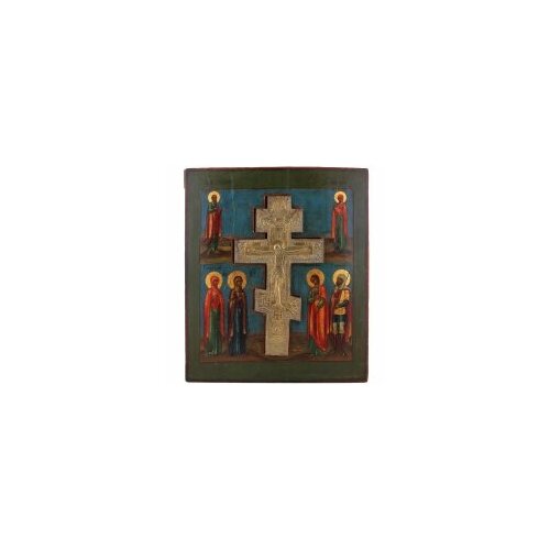 Икона Распятие 19 век 31х36 #117512 икона распятие крест латунь 19 век 45х37 с клемами 31425