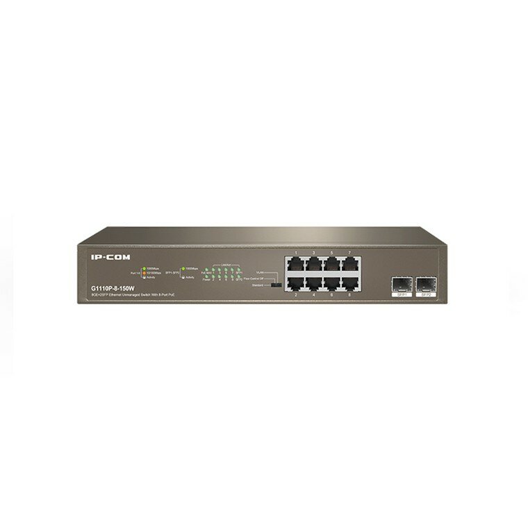 Коммутатор 8PORT 1000M POE G1110P-8-150W IP-COM Tenda - фото №7