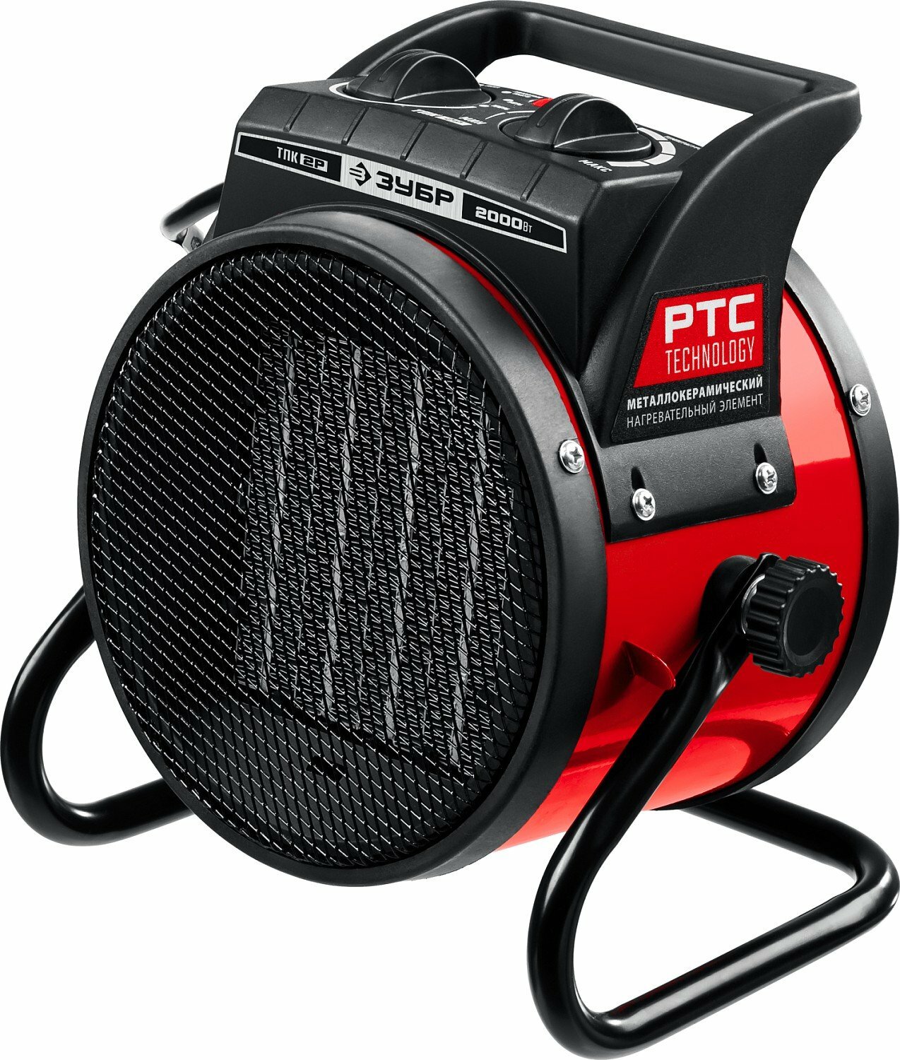 Электрическая тепловая пушка ЗУБР 2 2 кВт металлокерамический нагреватель 25 м² обогрева 150 м³/ч воздушный поток