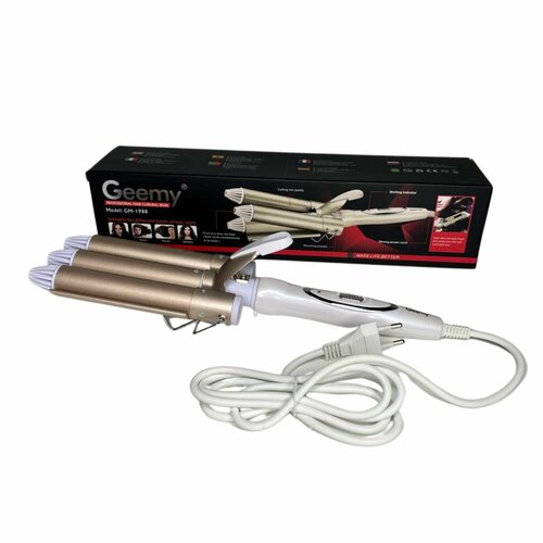 Тройная плойка для завивки волос Электрощипцы для завивки волос Geemy GM-1988 белая Диаметр 25 мм 119900₽