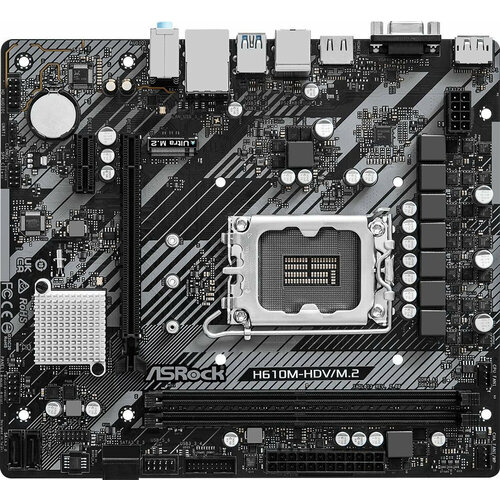 Материнская плата Asrock H610M-HDVM2 R20 Soc-1700 Intel H610 2xDDR4 mATX AC97 8ch71 GbLANVGAHDMIDP 929400₽