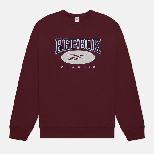 Свитшот Reebok, силуэт прямой, размер M, бордовый